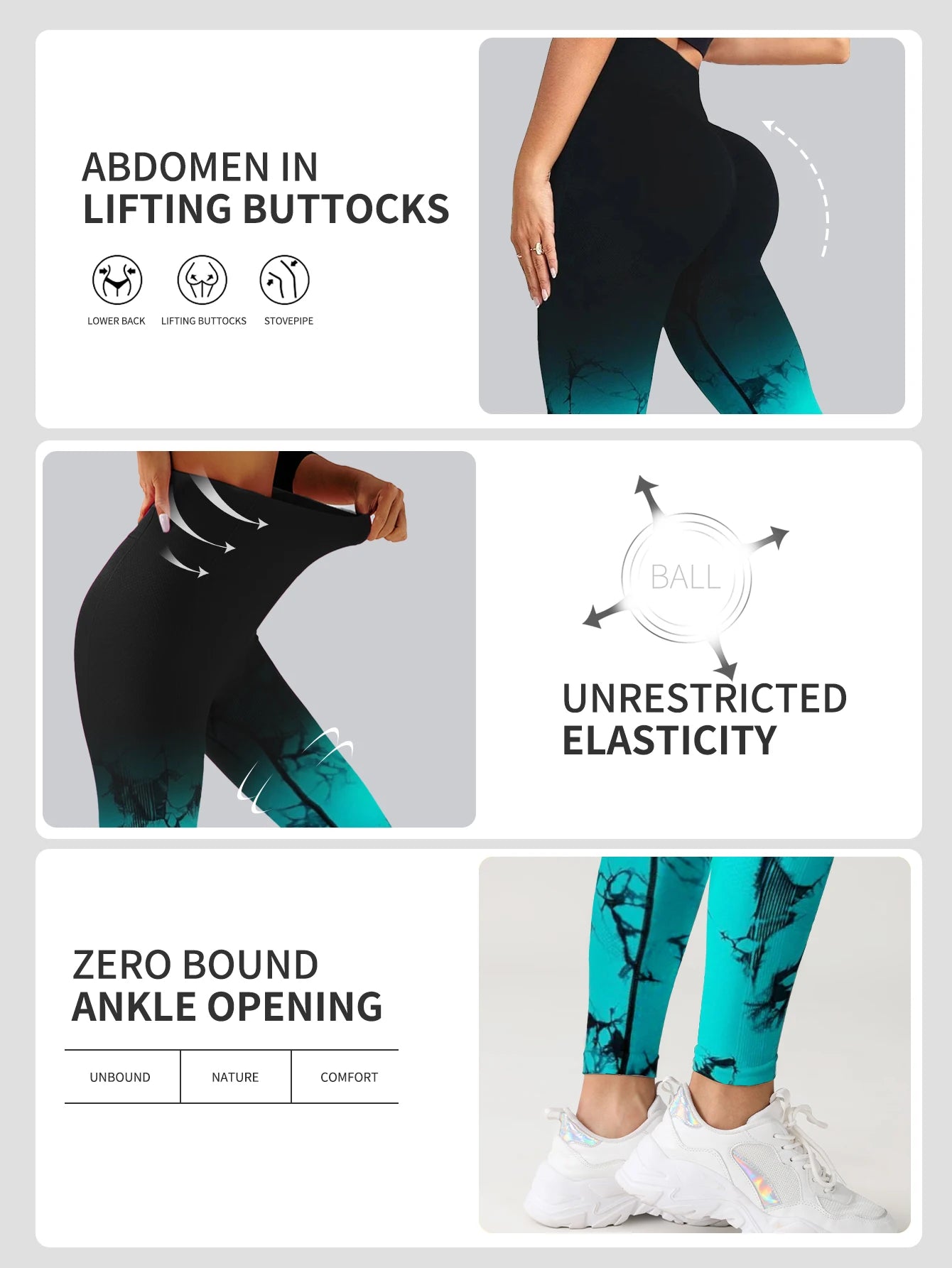 Gradient High-Waist Hip-Lifting Yoga Pants